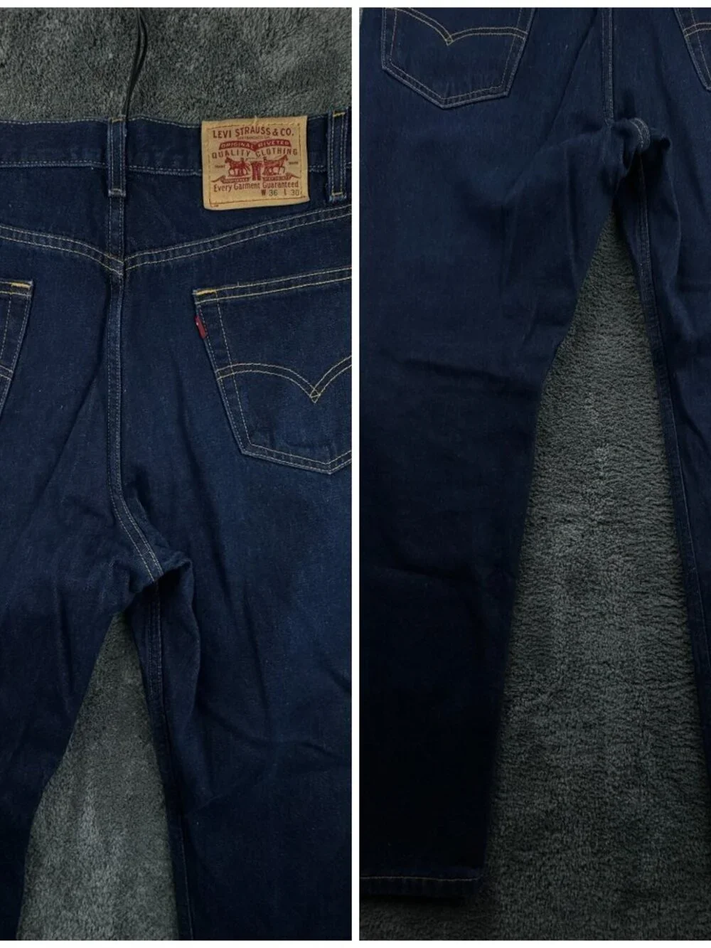 VTG 2002 Levi’s 36x30 Dark Blue Denim Jeans Adult Red Tab Zipper Fly Men